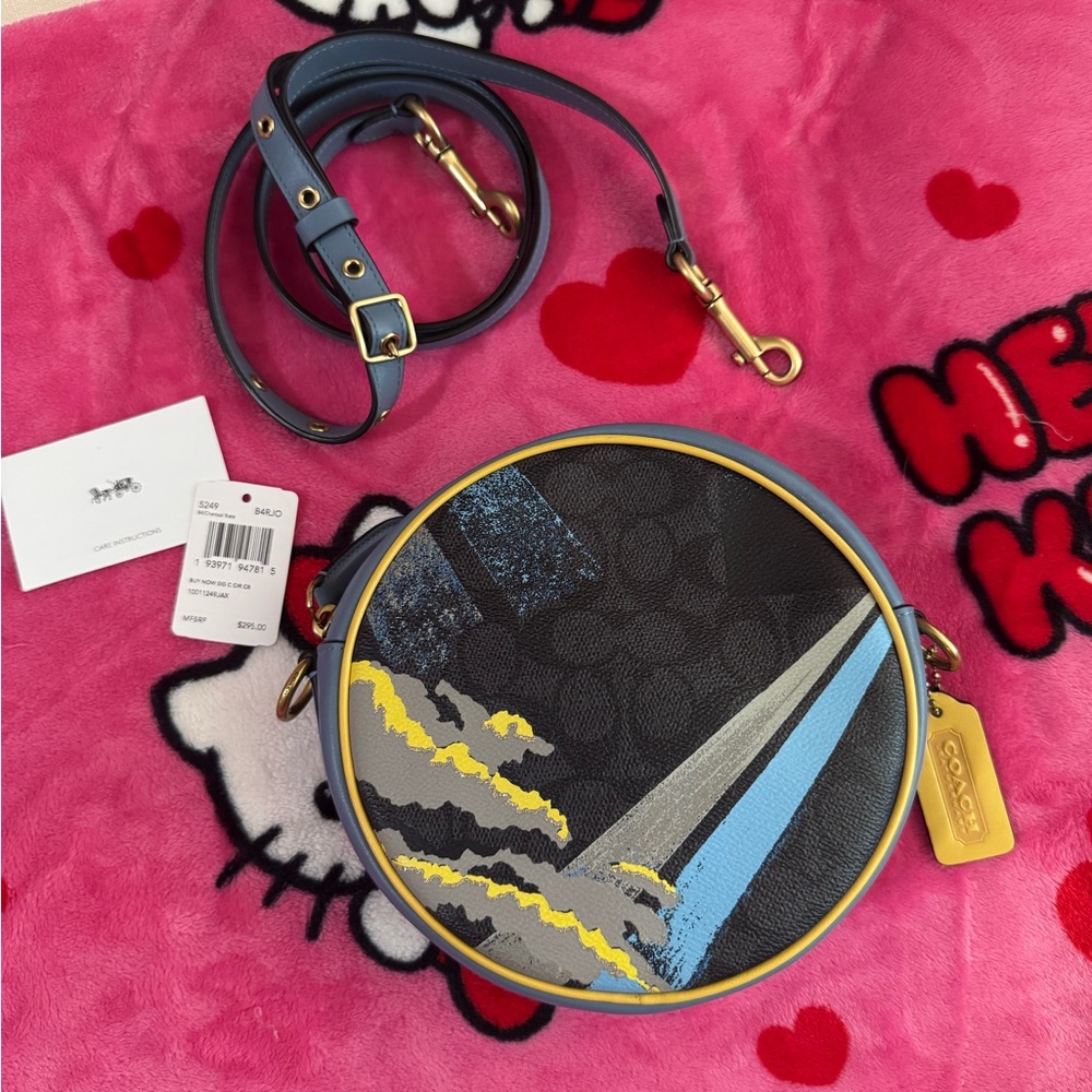 Coach Circle Crossbody with abstract print